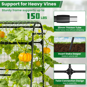 BAG WIZARD garden netting detail helps guide climbing plants upward.