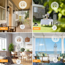 BaiCai retirement wind chimes on porch or entryway display.