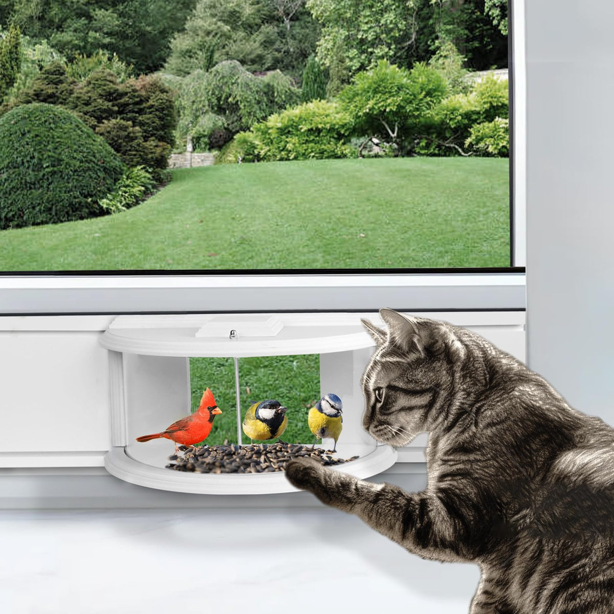 BAIAPEY Window Bird Feeder features maintenance-friendly design for easy cleaning.