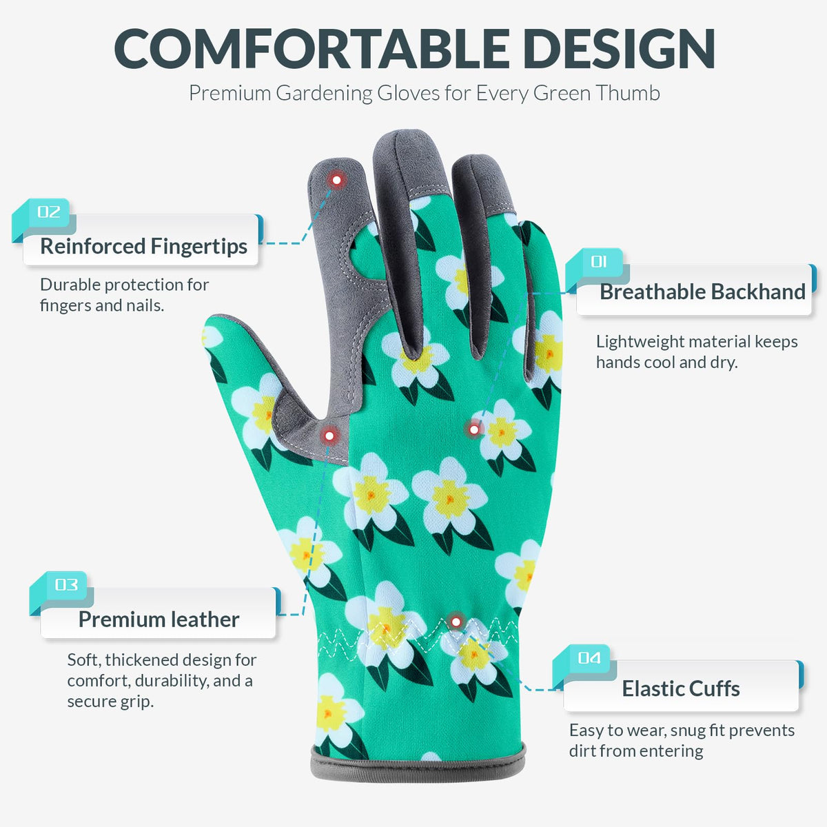 Baidast elastic wrist keeps dirt out while you work longer.