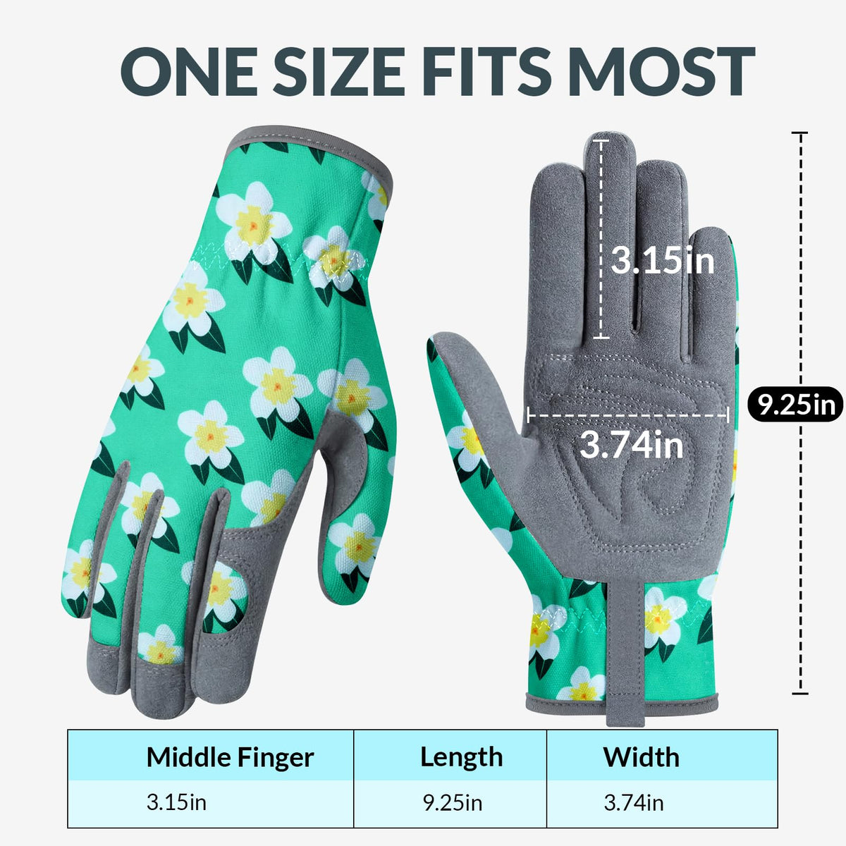 Baidast floral-backed gloves add style while you tend to plants.