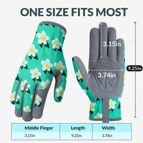 Baidast floral-backed gloves add style while you tend to plants.