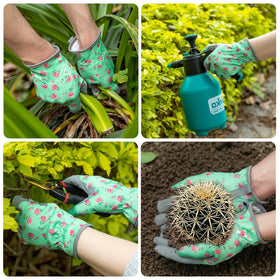 Baidast floral-pattern gloves combine style with garden function.