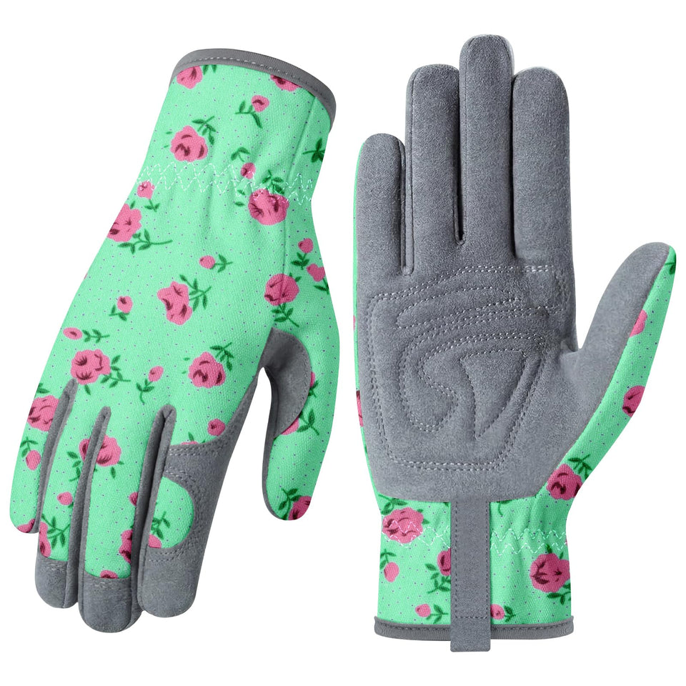 Baidast Gardening Gloves for Women with breathable leather for digging.