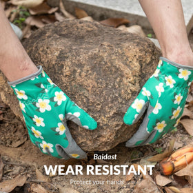 Baidast thorn-proof gloves highlight palm grip and thorn protection during pruning tasks.