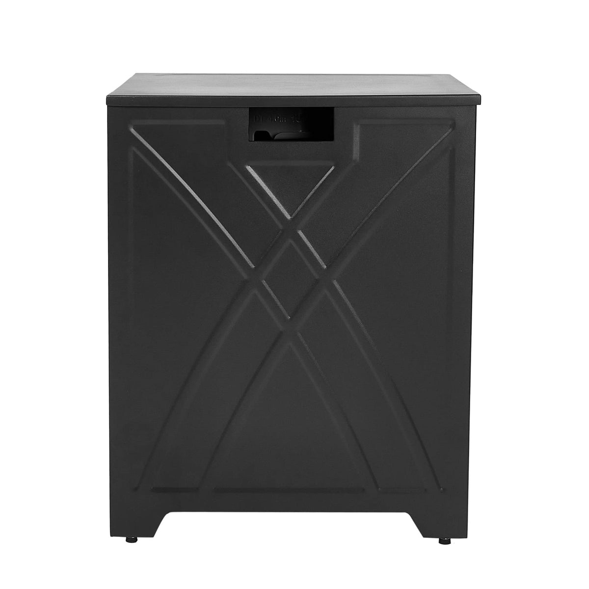 BAIDE HOME propane tank cover on patio conceals the tank and adds a chic side table.