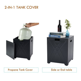 BAIDE HOME dimensions 16 by 16 by 20 inches for propane tank cover table in carbon gray