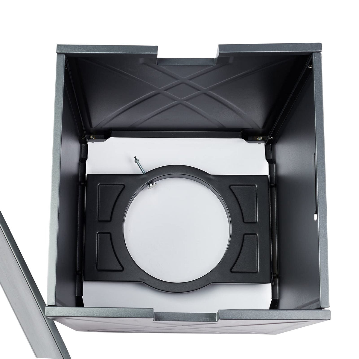 BAIDE HOME easy-assembly setup for square propane tank cover table in carbon gray