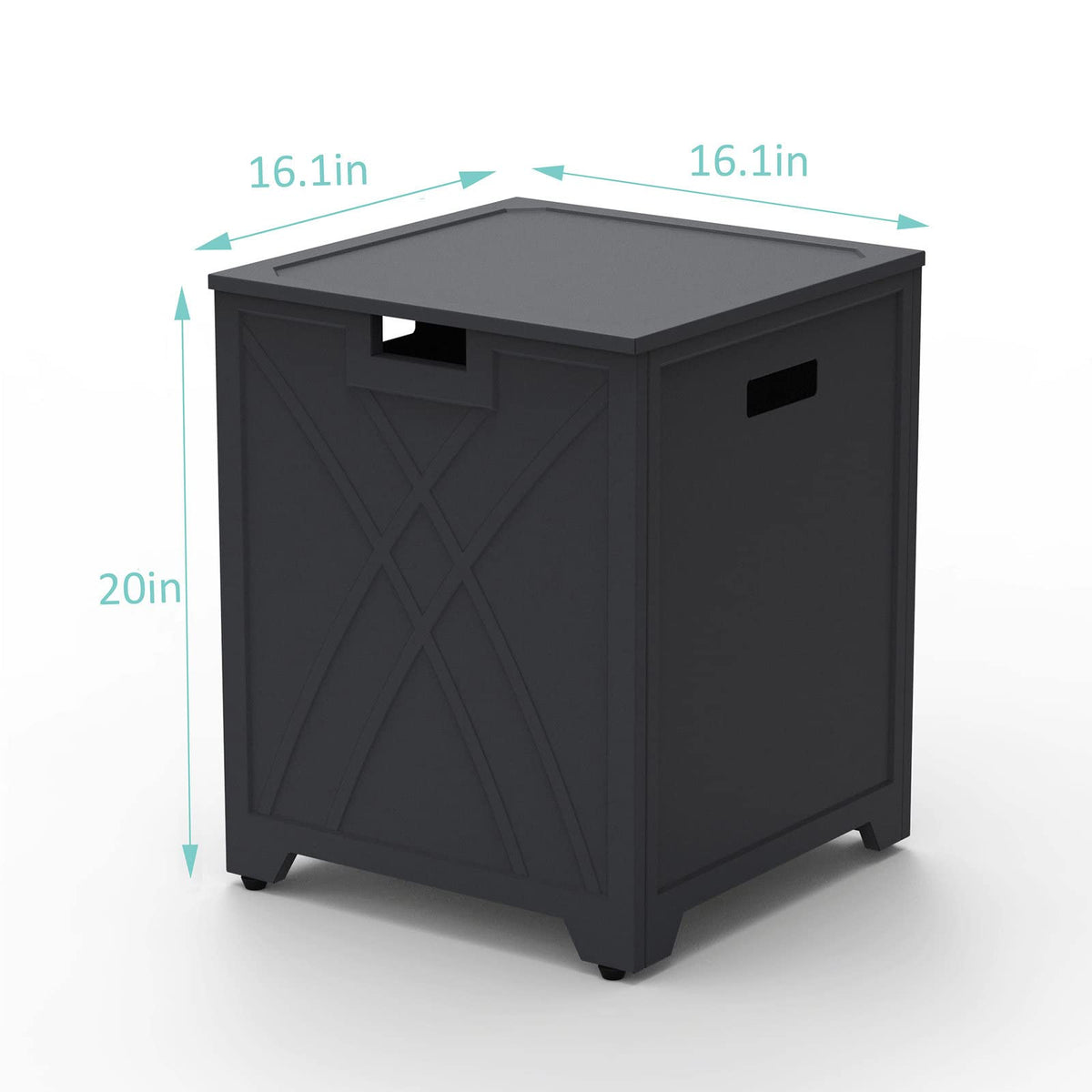 BAIDE HOME multipurpose end table setup with hidden propane tank