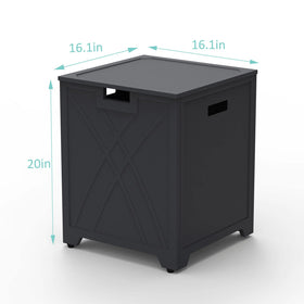 BAIDE HOME multipurpose end table setup with hidden propane tank