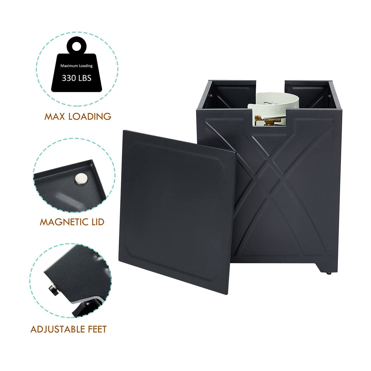 BAIDE HOME weather-resistant and anti-rust finish on square tank cover table