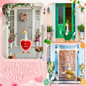 Bailiyake Easter goose costume brightens yard decor and family photos.