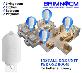 BAIMNOCM Compact plug-in design fitting a standard outlet safely.