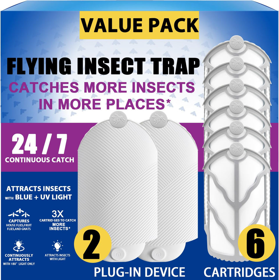 BAIMNOCM Flying Insect Trap installed in a kitchen corner to quietly capture fruit flies.