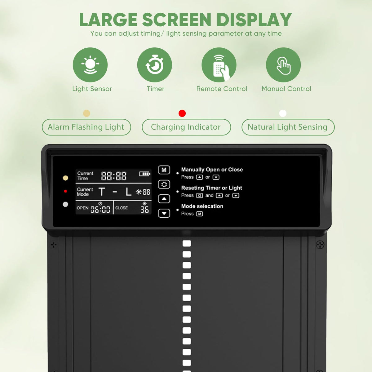 Bainianhhg abnormal alarm alerts when battery is low or door closes abnormally.