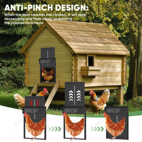 Bainianhhg anti-pinch sensor protects poultry by auto-reversing on contact.