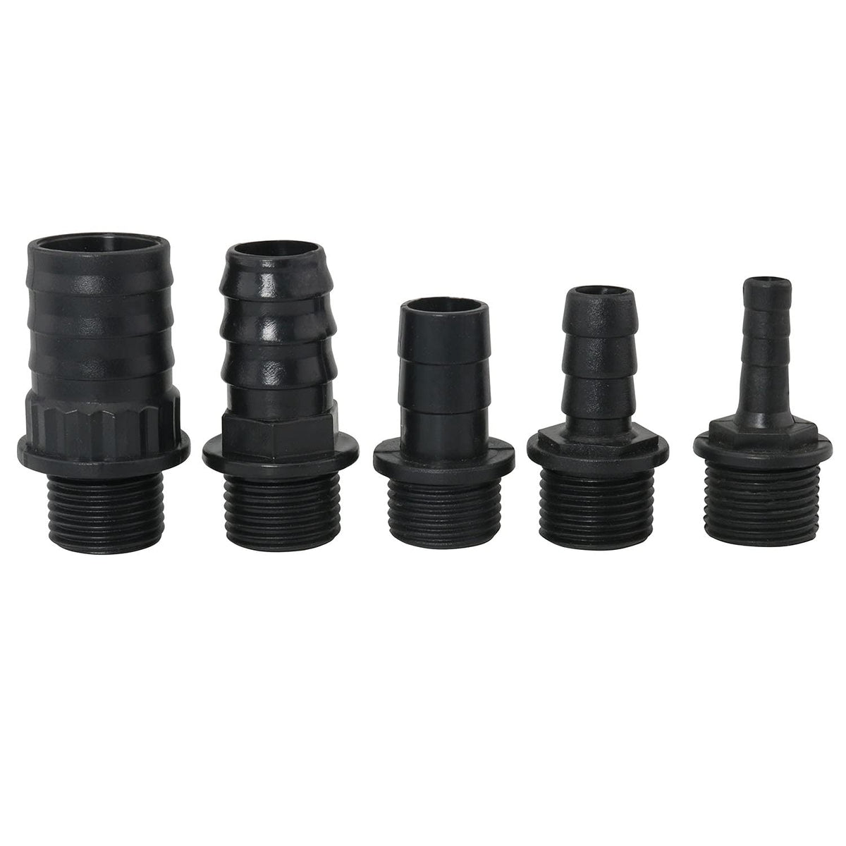 BAIRONG nozzles kit 5 sizes front view for versatile fountain effects in aquariums.