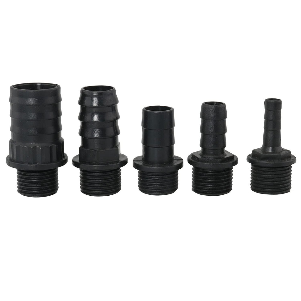 BAIRONG nozzles kit 5 sizes front view for versatile fountain effects in aquariums.