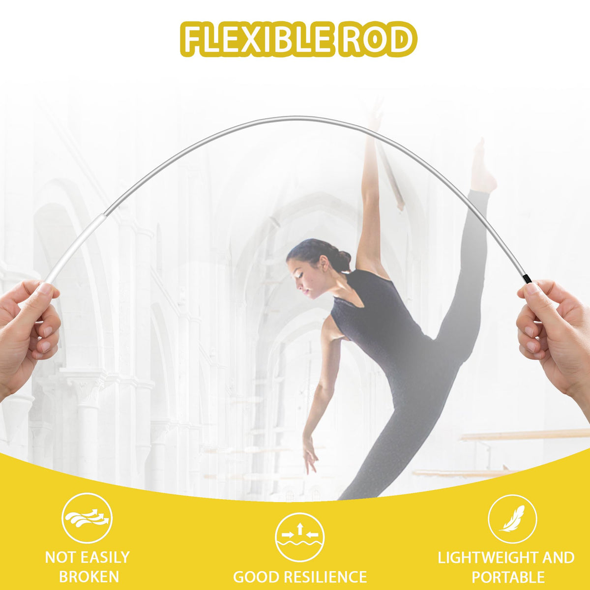 Baisdan flexible rod assembly demonstrating durable, bendable support during routines