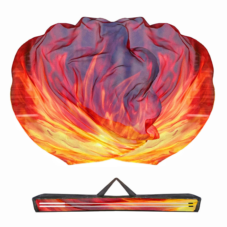 Baisdan worship flag 54x54 in orange-red-black enhances a vibrant praise dance.