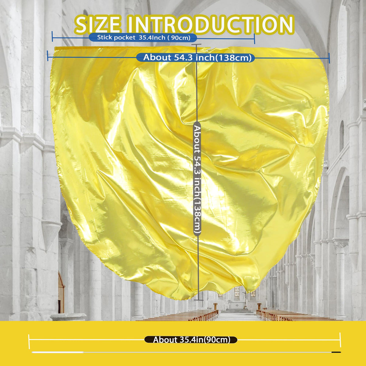 Baisdan worship flag fabric closeup highlighting lightweight, quick-dry material