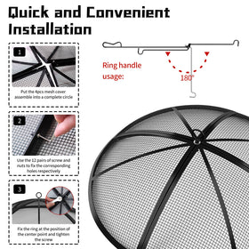 Baitedelai 24-inch screen covers pits up to 40 inches for full coverage.