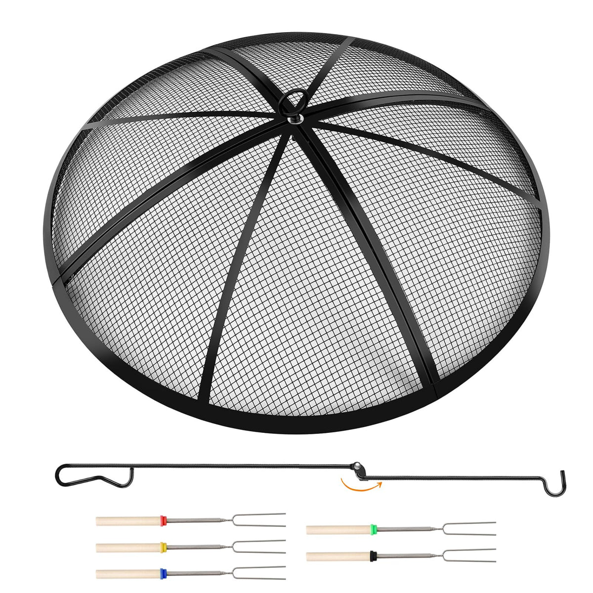 Baitedelai fire pit spark screen assembled for safe, controlled flames.