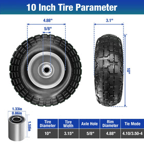 BAIVE BW polyurethane tire hub assembly designed for durable garden cart use.