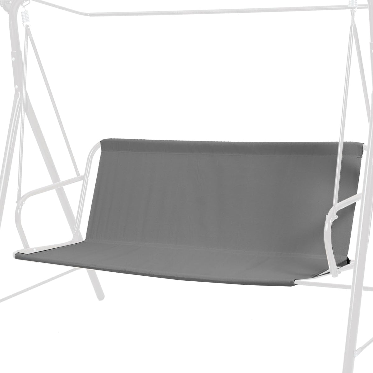 Baizoy porch swing seat cover in gray protects a 3-seat setup