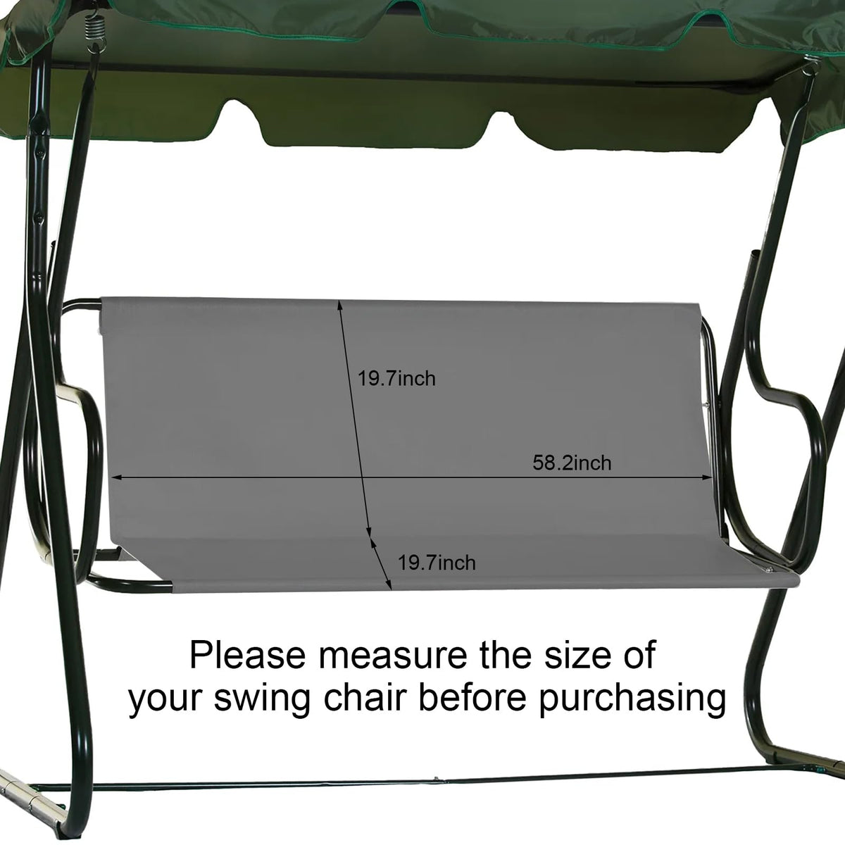 Baizoy swing seat cover close-up shows reinforced stitching for durability