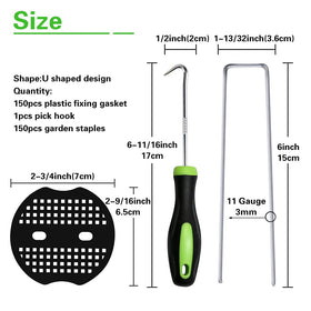 Bakulyor 6 inch garden stakes 150pcs provide strong lawn anchoring.