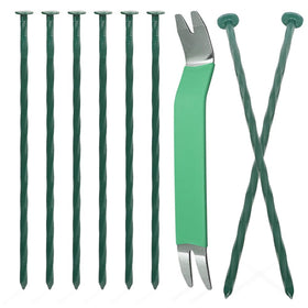 Bakulyor 8 inch steel landscape stake secures ground edging for durability.