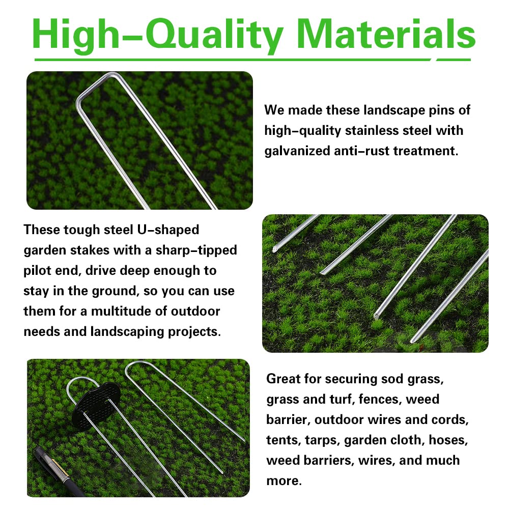 Bakulyor heavy-duty landscape pins support fences, tarps, and raised beds.
