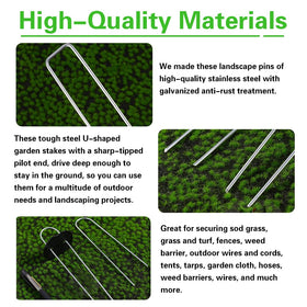 Bakulyor heavy-duty landscape pins support fences, tarps, and raised beds.