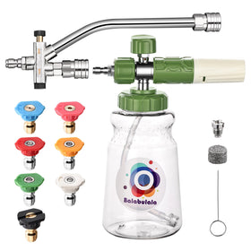 Balabulala dual-connector foam cannon assembly for seamless water flow during foam washing