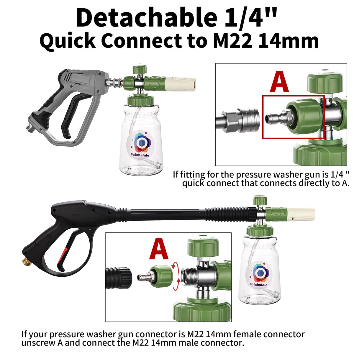 Balabulala two-way shuttle valve action allows quick foam or spray changes