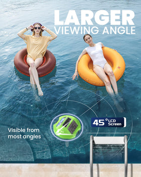 Baldr 45 degree anti glare view provides glare free temperature readings poolside