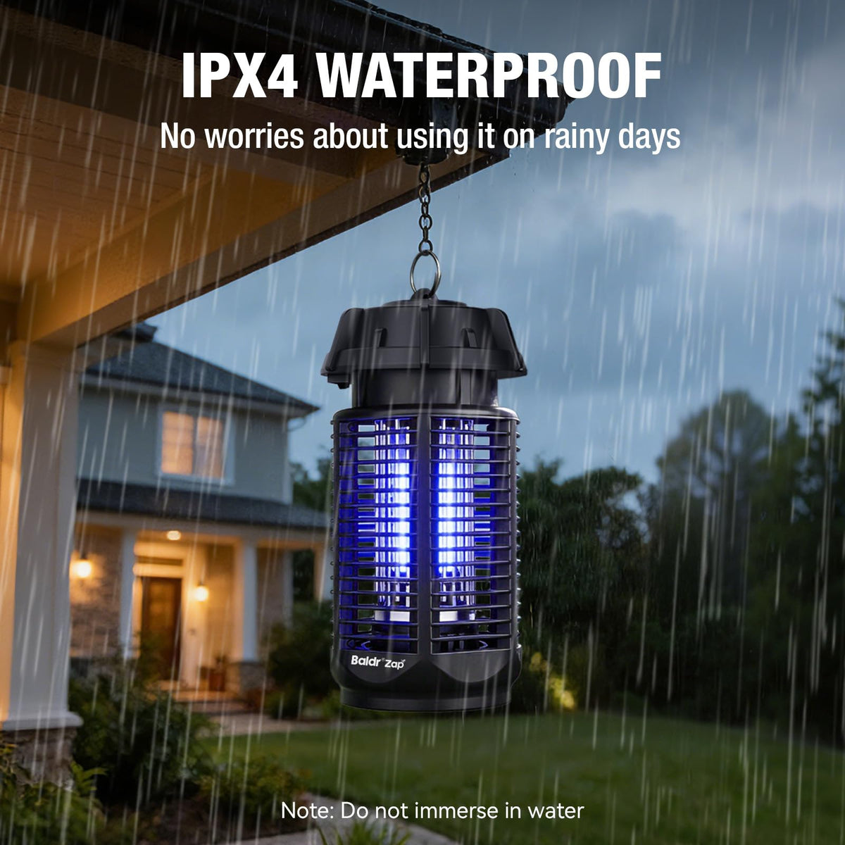Baldr Bug Zapper 4200V grid close-up highlights powerful, instant attraction and control.