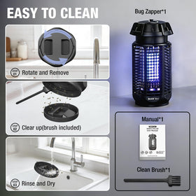Baldr Bug Zapper removable tray eases cleaning and maintenance.