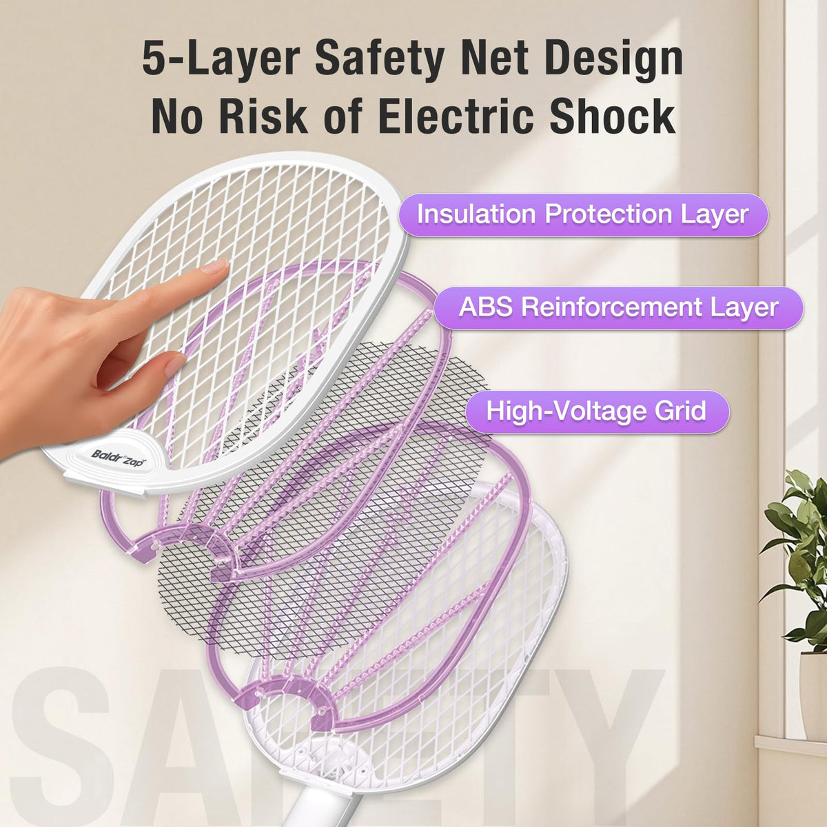 Baldr purple trap lamp attracts pests for nighttime capture.