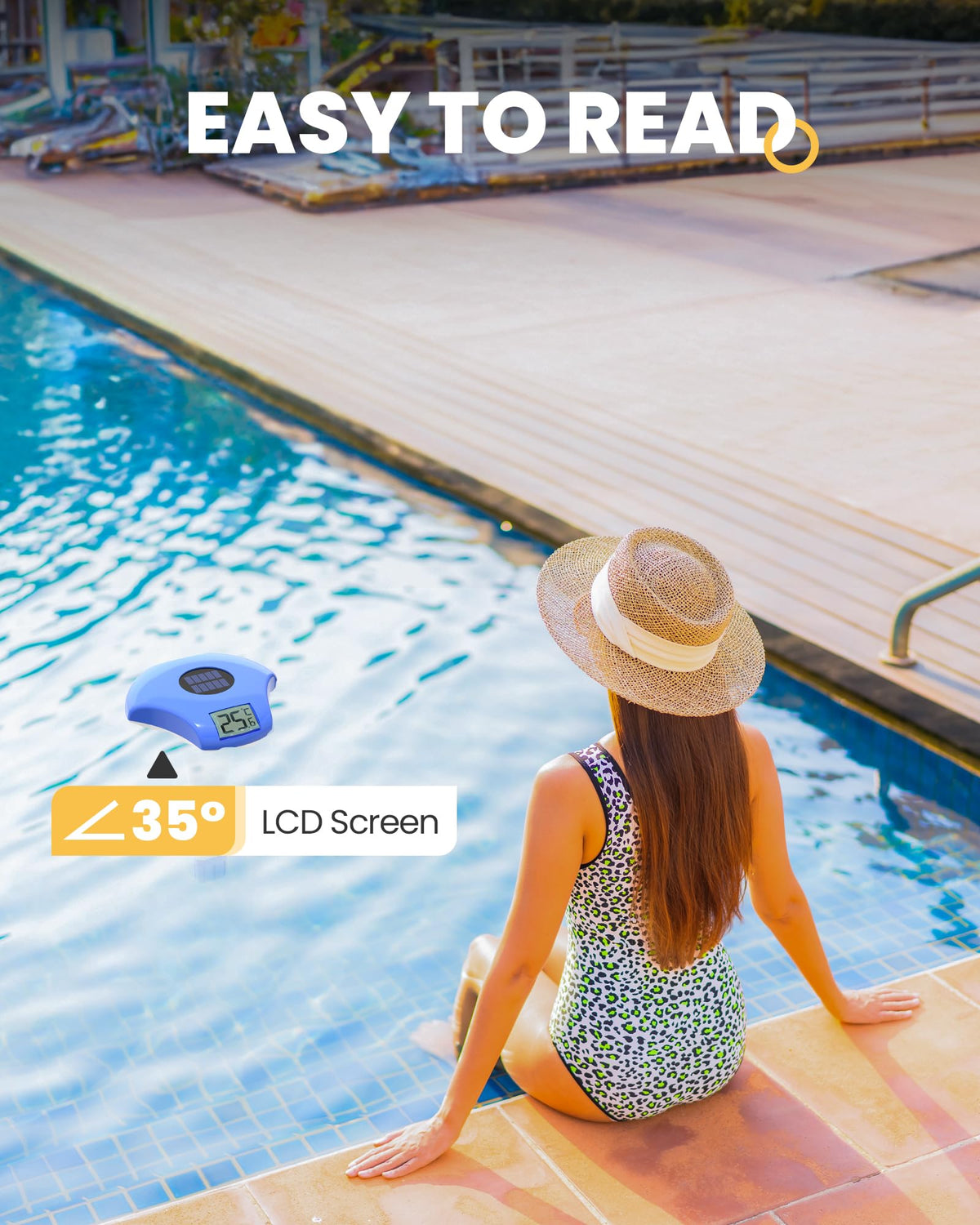 Baldr Large Digital Display is easy to read from above water.