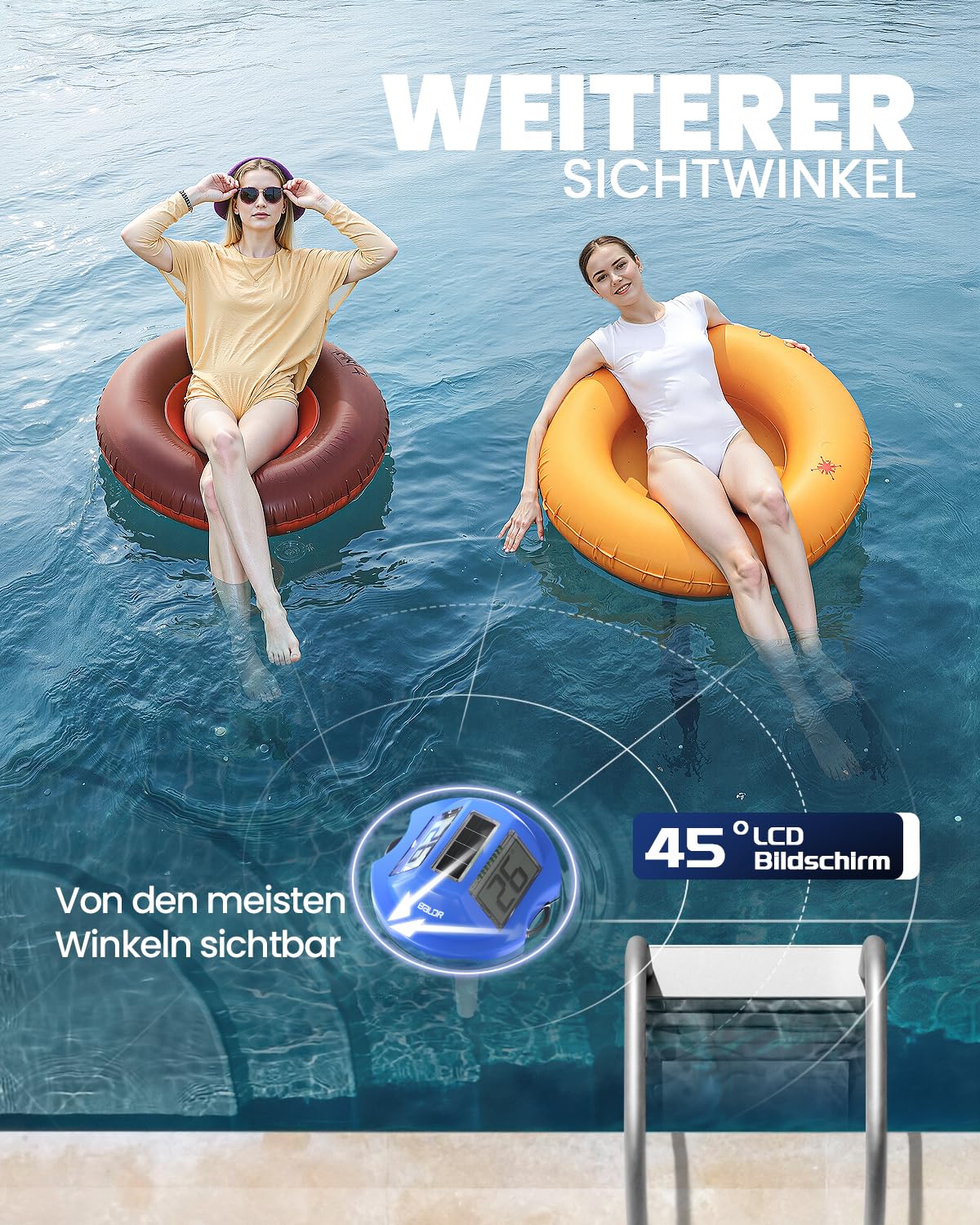 Baldr pool thermometer seamless waterproof design helps prevent fogging and leaks.
