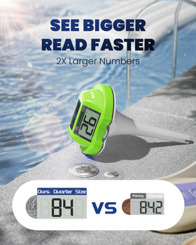 Baldr solar powered dual screen thermometer for quick pool checks