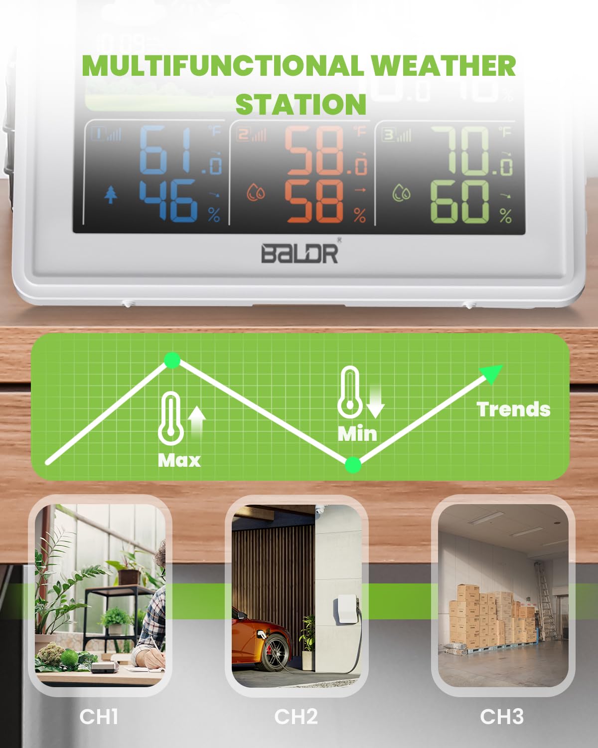 Baldr bedroom sensor monitors indoor comfort levels for better sleep quality.