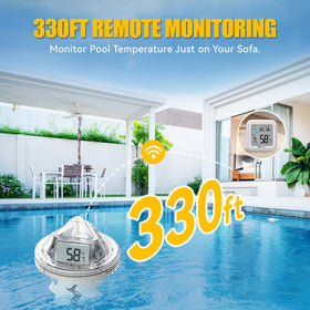 BaldrTherm digital pool thermometer with anti-fog design provides clear underwater readings.