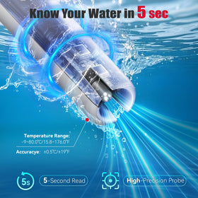 BaldrTherm thermometer updates every 5 seconds for current pool conditions.