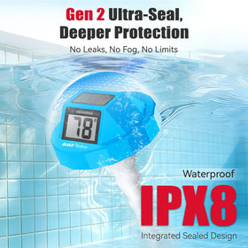 BaldrTherm anti-fog design keeps readings clear in bright sun and steamy pool environments.