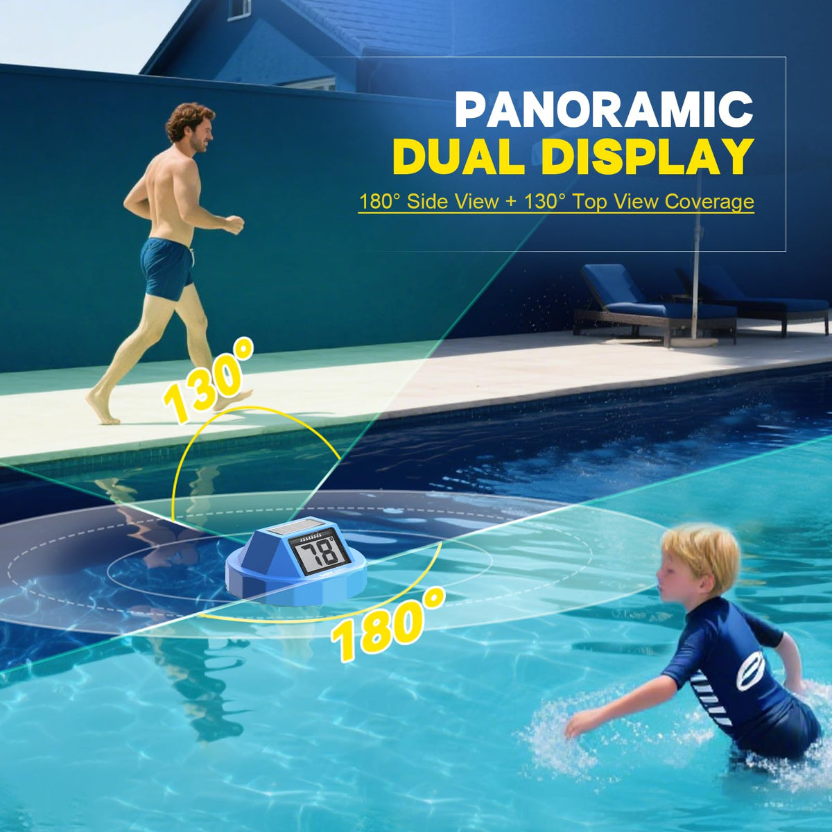 BaldrTherm multi-scene monitoring thermometer for pools, jacuzzis, spas, and baths.
