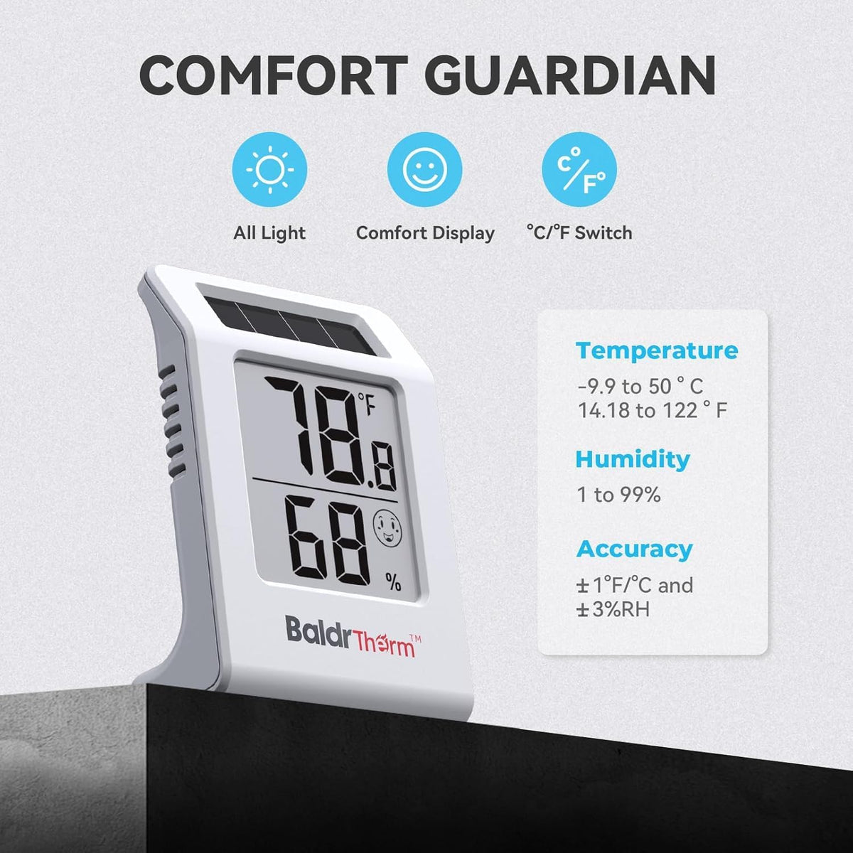 BaldrTherm office humidity monitor supports comfortable workspace