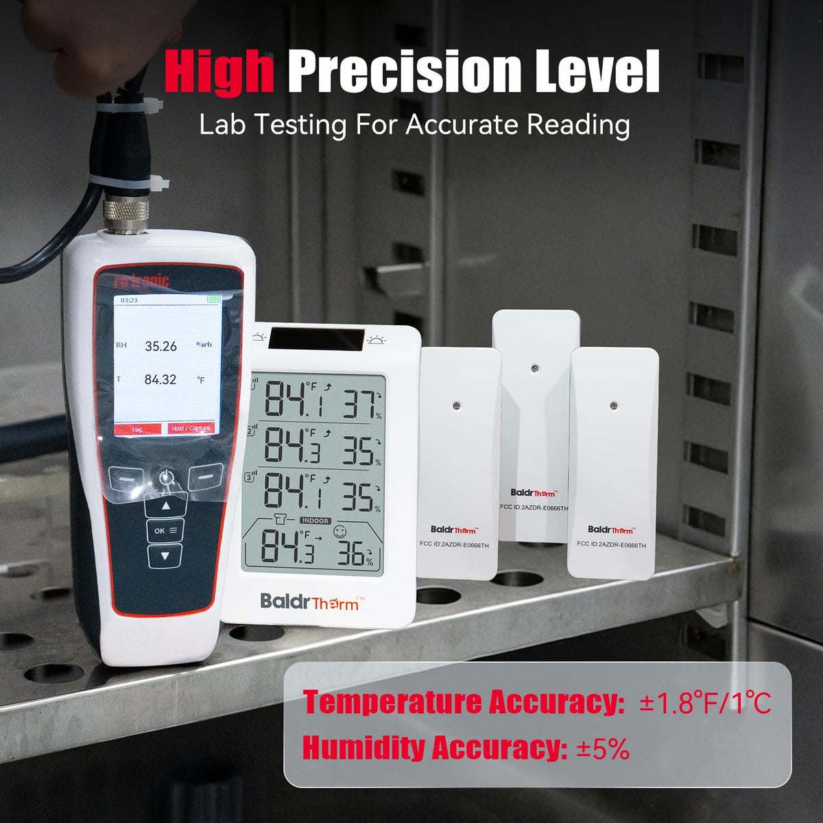 BaldrTherm real-time alerts notify of temperature or humidity changes.